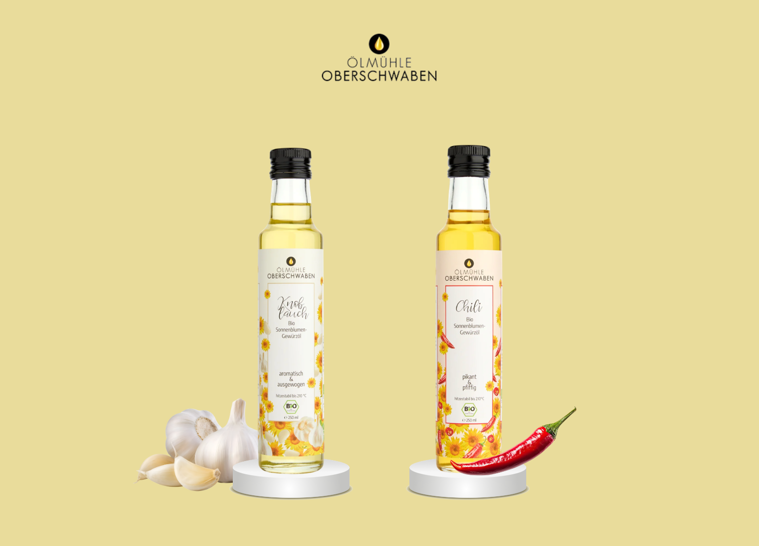 Bio Chili-Gewürzöl - Bio Knoblauch-Gewürzöl Bundle